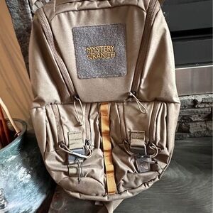 MYSTERY RANCH Brown Backpack with Gold Accents
